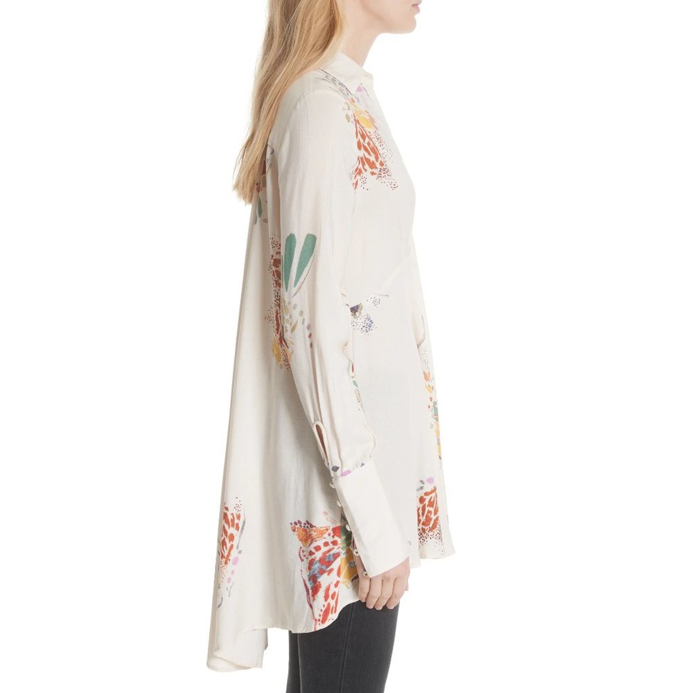 FREE PEOPLE Ivory Field of Butterflies Tunic. sz XS - Picture 15 of 16